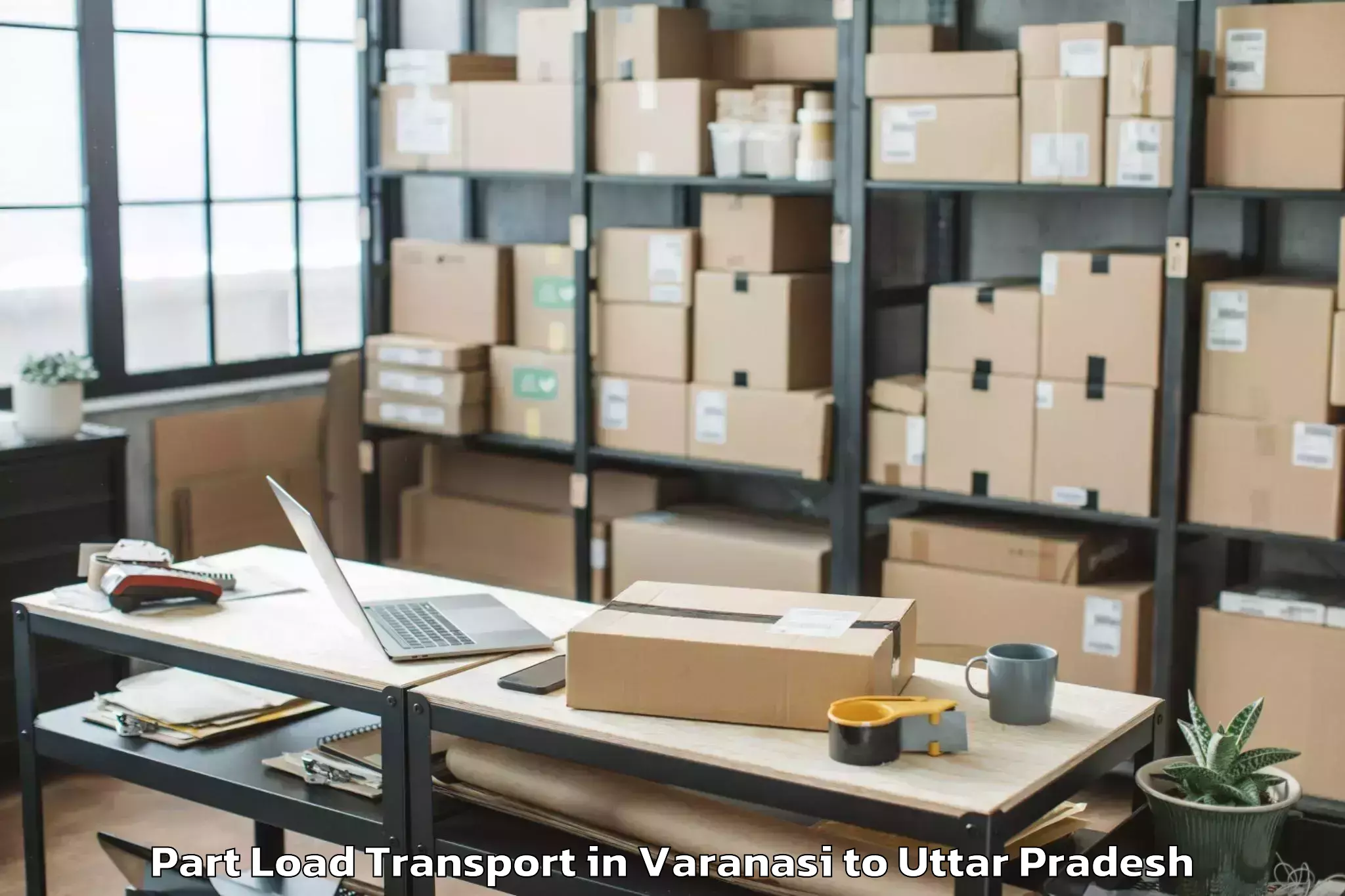 Book Varanasi to Santosh University Ghaziabad Part Load Transport